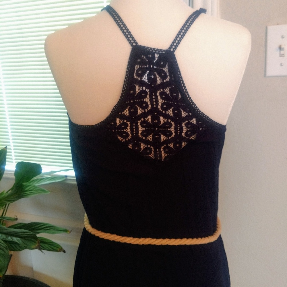 Navy blue with lace summer dress.